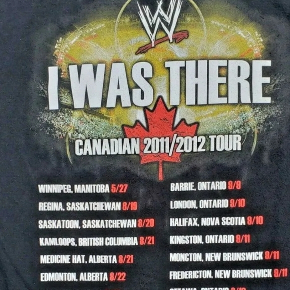 WWE I Was There Canadian Tour 2011/2012 T-Shirt Size Lagre - Picture 4 of 8